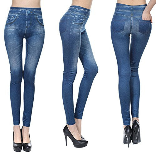 Fashion Jeans for Women, Leggings with Denim Jeans Wash, Stretch Pants, Jeggings