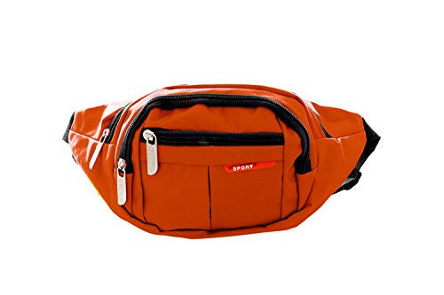 Pop Fashion Nylon Sport Fannie Pack with 4 Zipper Pockets (Red)