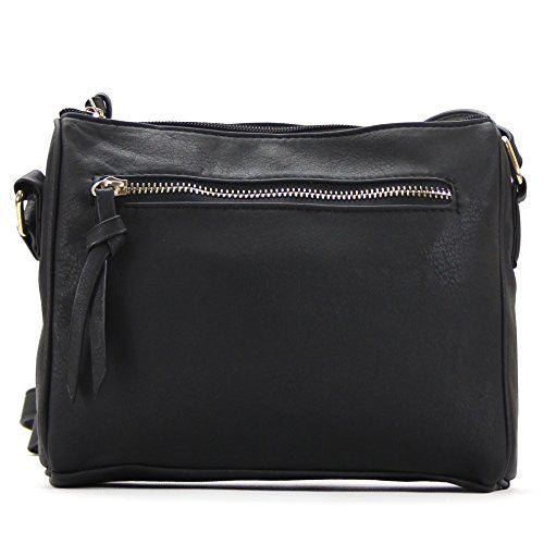 Pop Fashion Womens Classic Shoulder Bag Purse Crossbody Bag (Black)