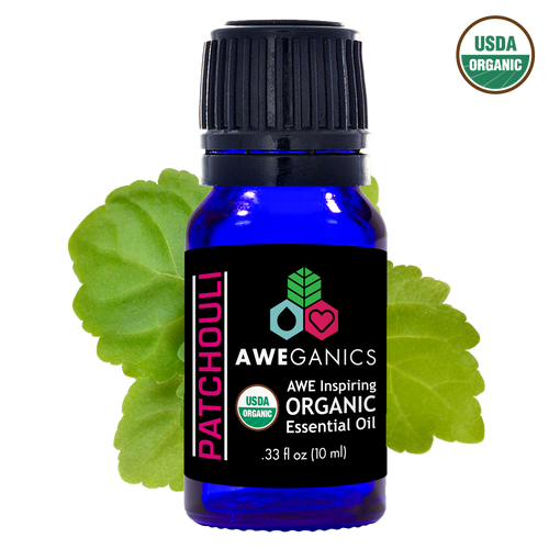 Patchouli Essential Oil, 10 ml, USDA Organic, 100% Pure&Natural Therapeutic Grade - Aweganics (10 ml)