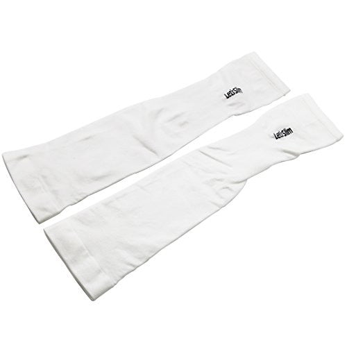 Compression Arm Sleeves, Arm Warmers with thumb holes, UV Protection, Cooling (White)