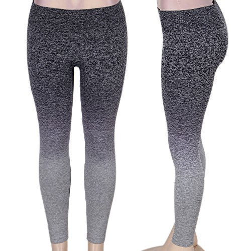 Womens Leggings Pants for Yoga, Workout, Running, Crossfit - Grey Gradient